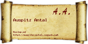Auspitz Antal névjegykártya